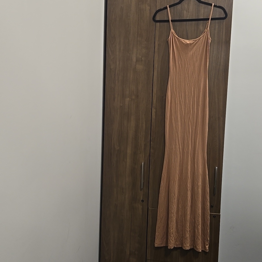 SKIMS-Long Ribbed Maxi Dress in Carmel-Size Small - Picture 4 of 14